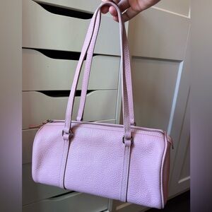 Dooney & Bourke Rose Pink Pebbled Leather Barrel Bag RARE